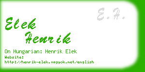 elek henrik business card